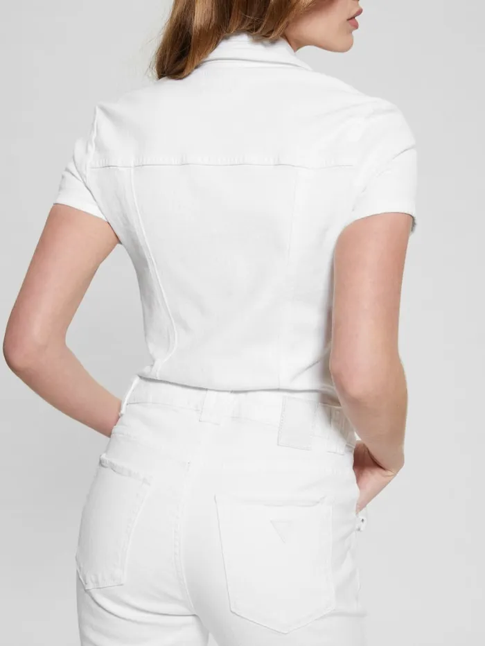GUESS Jeans and Denim Jade Denim Jumpsuit White 8211 Women