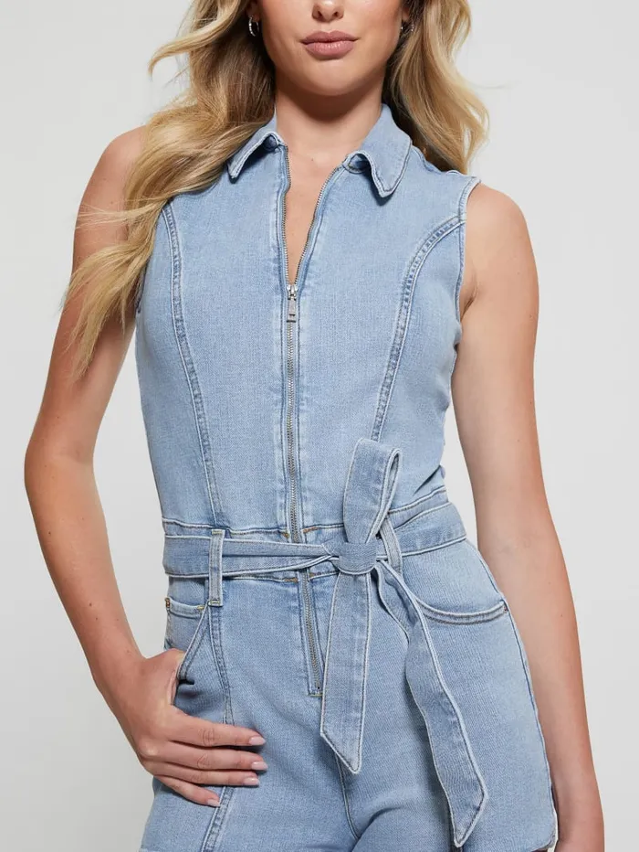 GUESS Jeans and Denim Kimora Denim Romper Blue 8211 Women