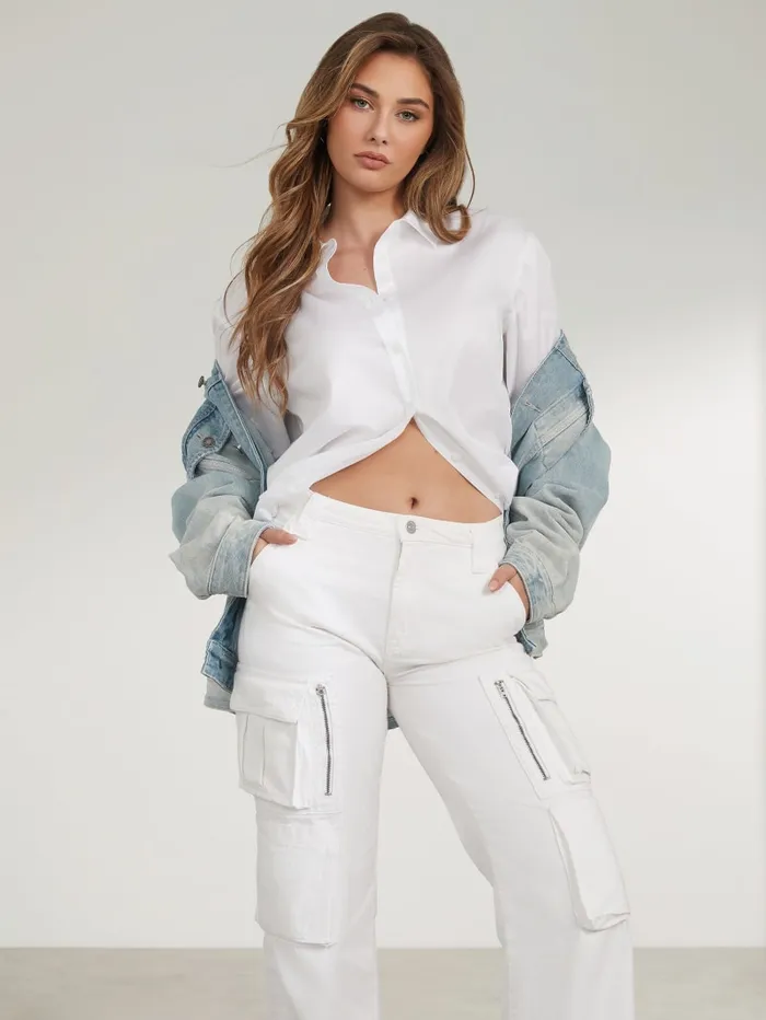 GUESS Jeans and Denim Kori Cargo Pants White 8211 Women