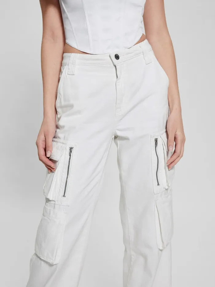 GUESS Jeans and Denim Kori Cargo Pants White 8211 Women
