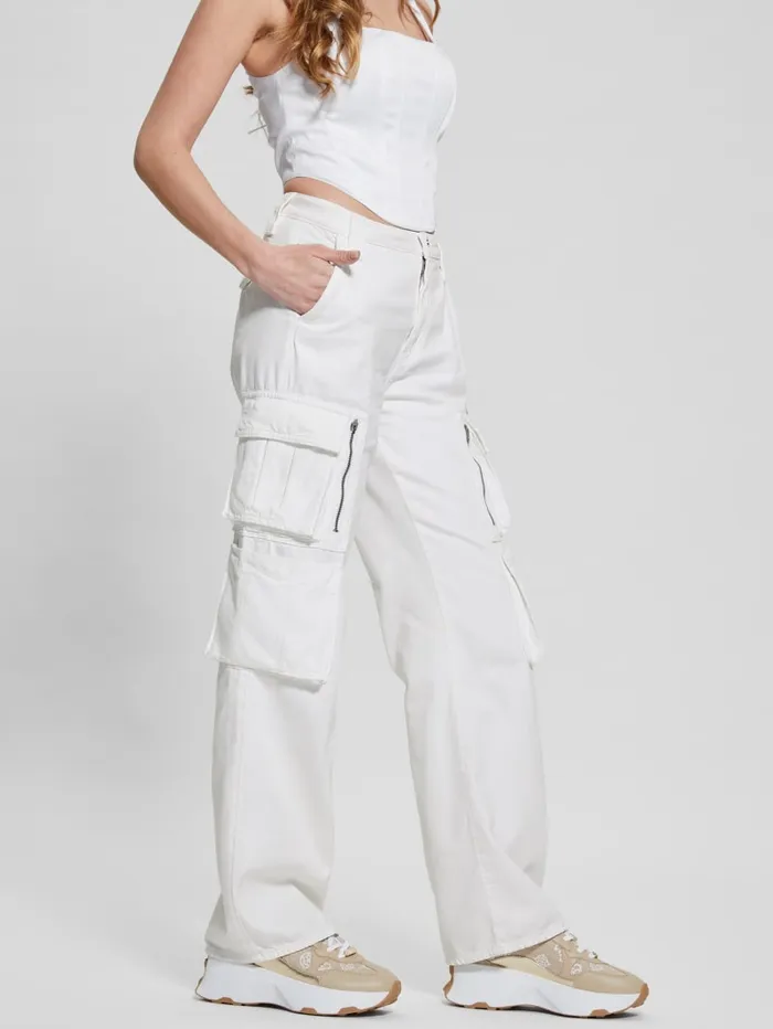 GUESS Jeans and Denim Kori Cargo Pants White 8211 Women
