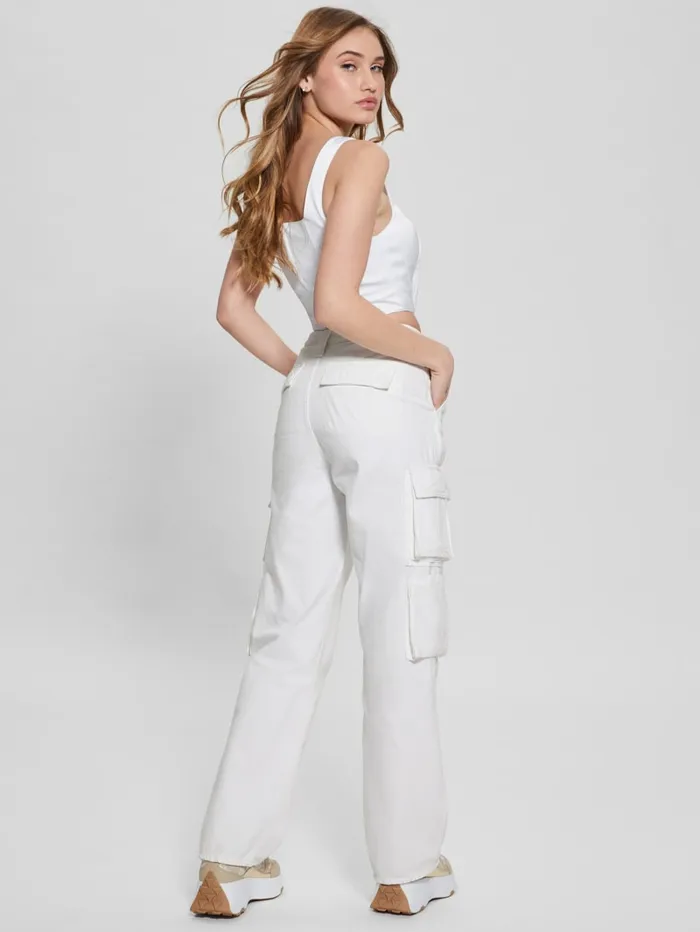 GUESS Jeans and Denim Kori Cargo Pants White 8211 Women