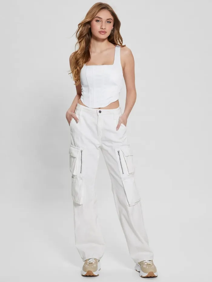 GUESS Jeans and Denim Kori Cargo Pants White 8211 Women
