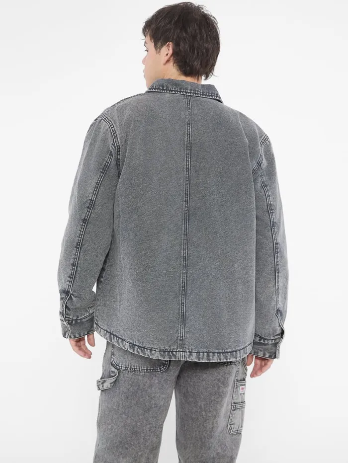 GUESS Men Originals Canvas Shirt Jacket Grey 8211 Men