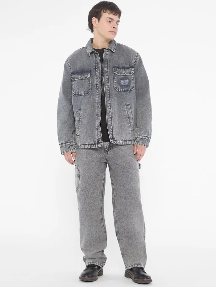 GUESS Men Originals Canvas Shirt Jacket Grey 8211 Men