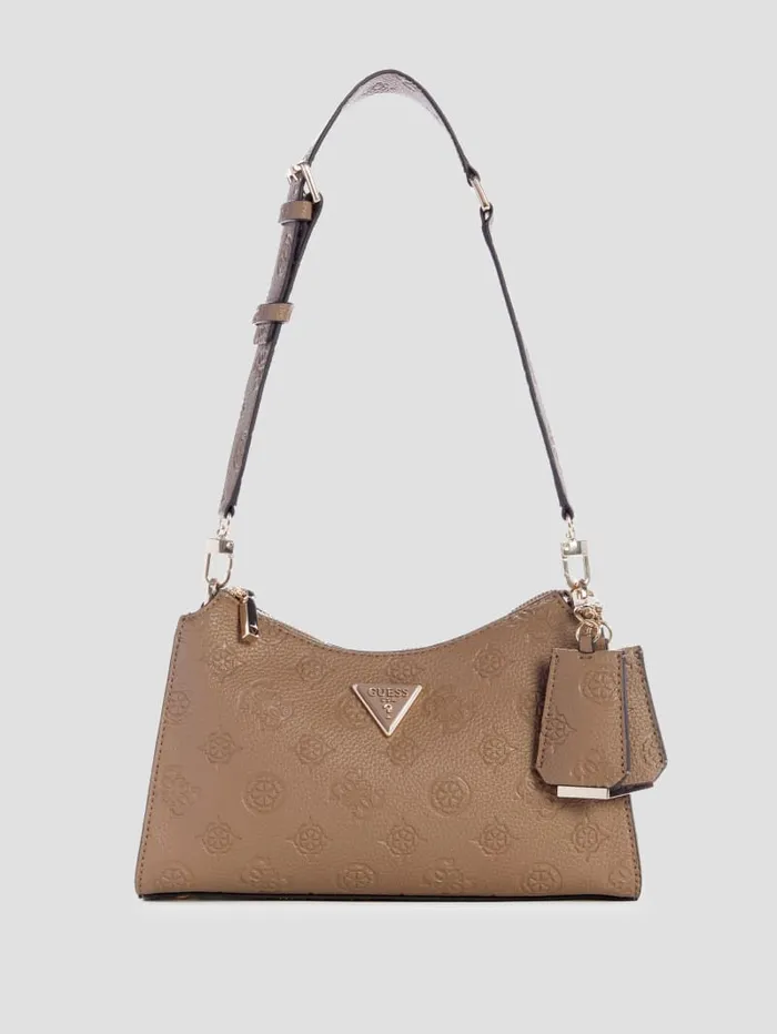 GUESS Sale Cresidia TopZip Shoulder Bag White 8211 Women