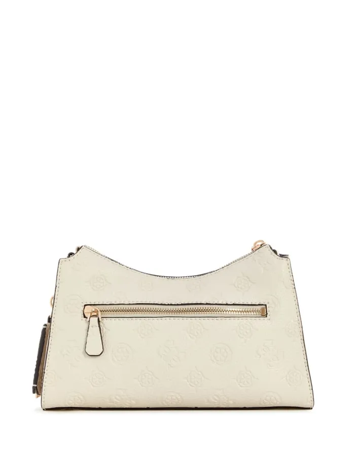 GUESS Sale Cresidia TopZip Shoulder Bag White 8211 Women