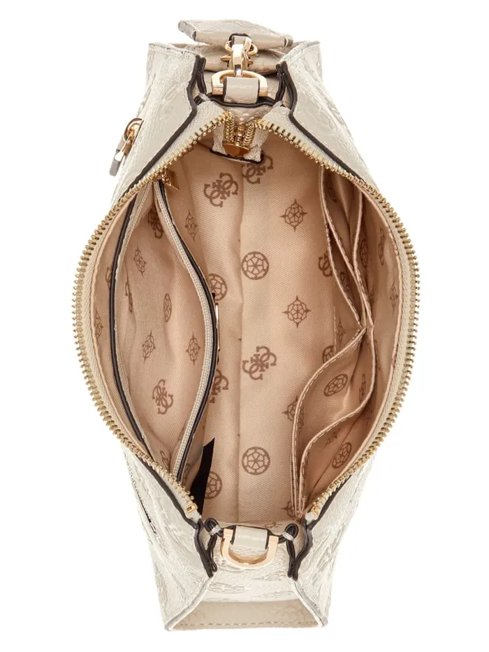 GUESS Sale Cresidia TopZip Shoulder Bag White 8211 Women