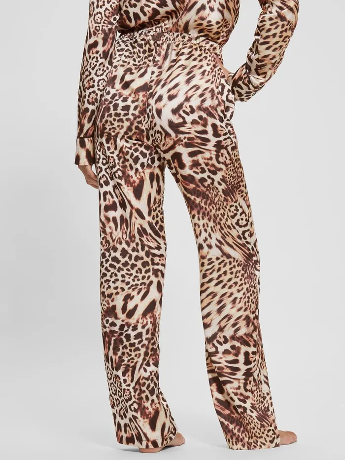 GUESS Sale Eco Dulcie Shirt And Pants PJ Set Brown 8211 Women