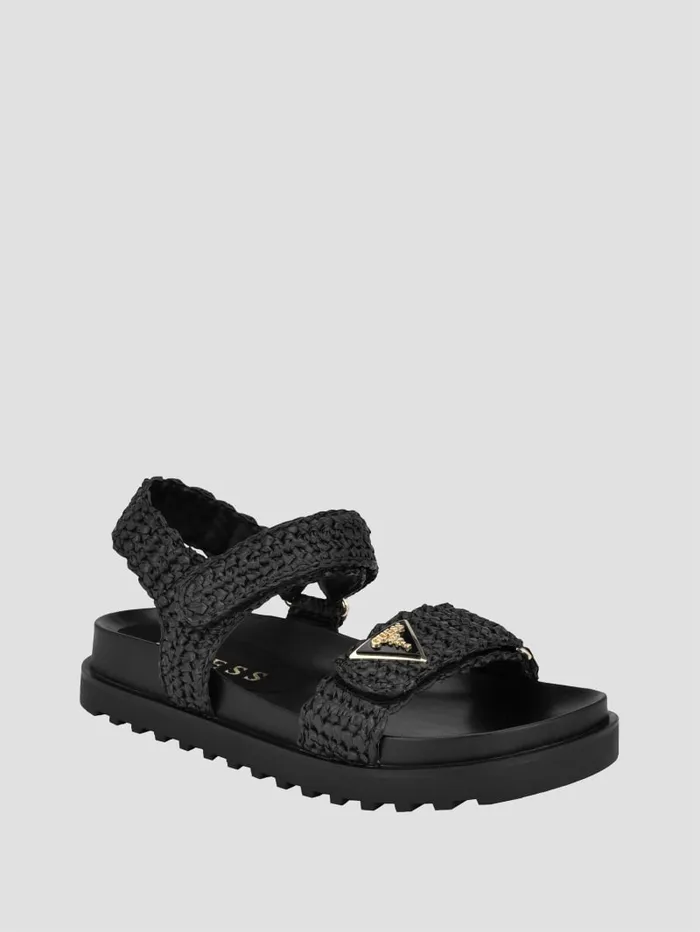 GUESS Sale Fabrica Woven Sandals Black 8211 Women
