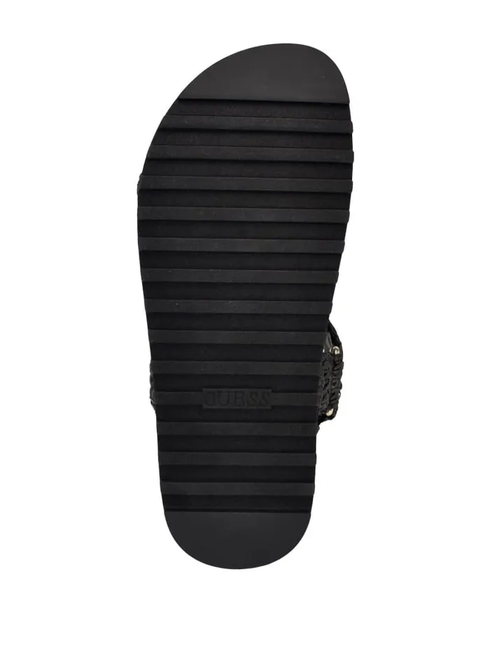 GUESS Sale Fabrica Woven Sandals Black 8211 Women