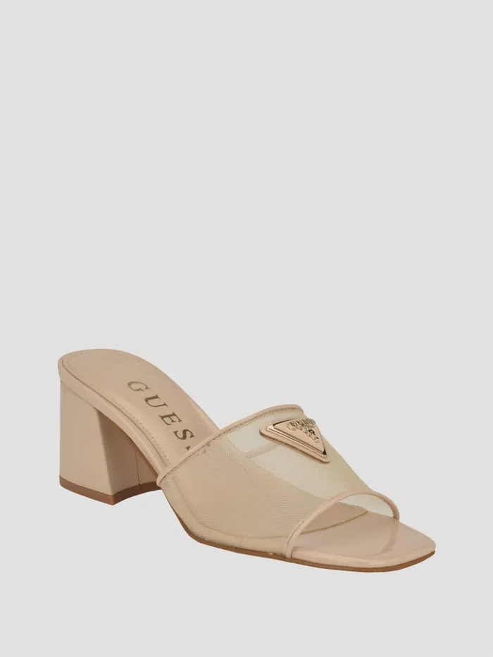 GUESS Sale Gables Mesh Mules Beige 8211 Women