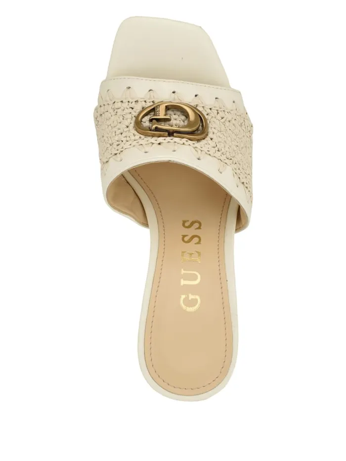 GUESS Sale Gellian Woven Mules Beige 8211 Women