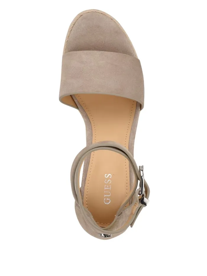 GUESS Sale Hidy Suede Espadrille Wedges Black 8211 Women