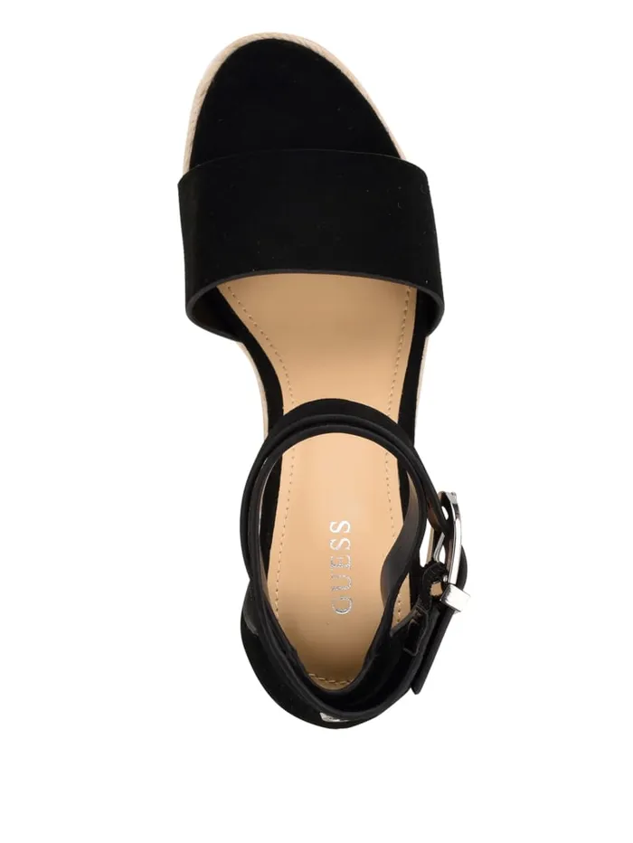 GUESS Sale Hidy Suede Espadrille Wedges Black 8211 Women