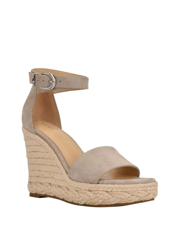 GUESS Sale Hidy Suede Espadrille Wedges Black 8211 Women