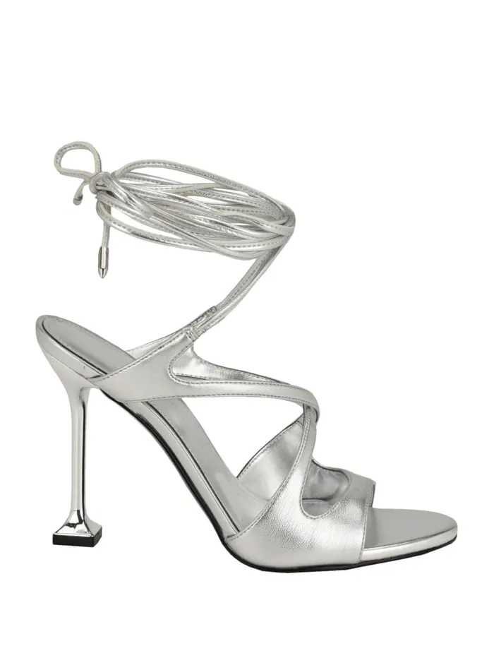 GUESS Sale Niko LaceUp Heels Silver 8211 Women