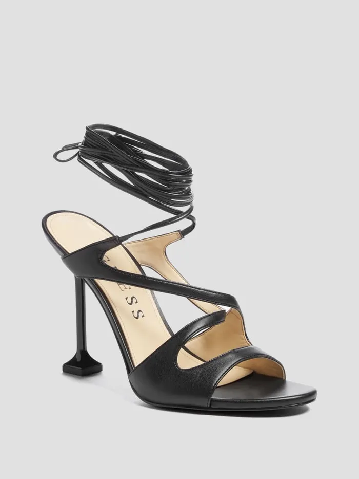 GUESS Sale Niko LaceUp Heels Silver 8211 Women