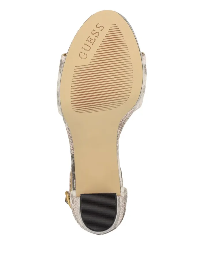 GUESS Sale Seton Embossed Heels Beige 8211 Women
