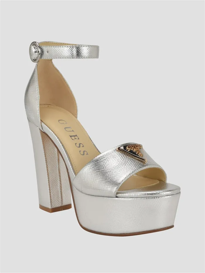GUESS Sale Seton Embossed Heels Beige 8211 Women