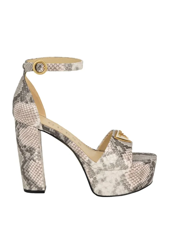 GUESS Sale Seton Embossed Heels Beige 8211 Women