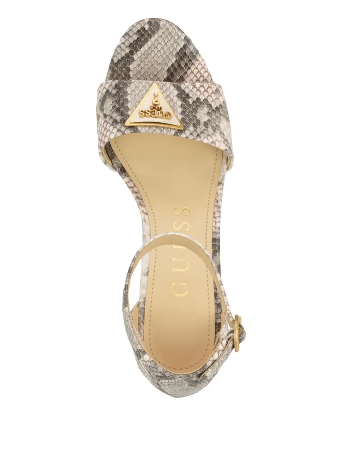 GUESS Sale Seton Embossed Heels Beige 8211 Women