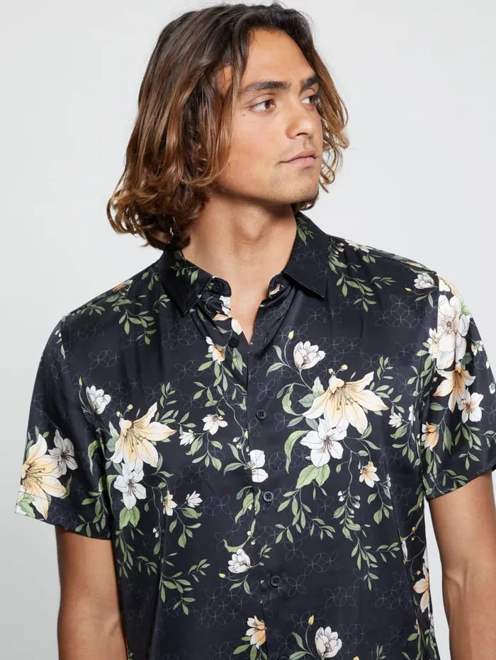 GUESS Shirts Eco Midnight Lily Shirt Blackwhite 8211 Men