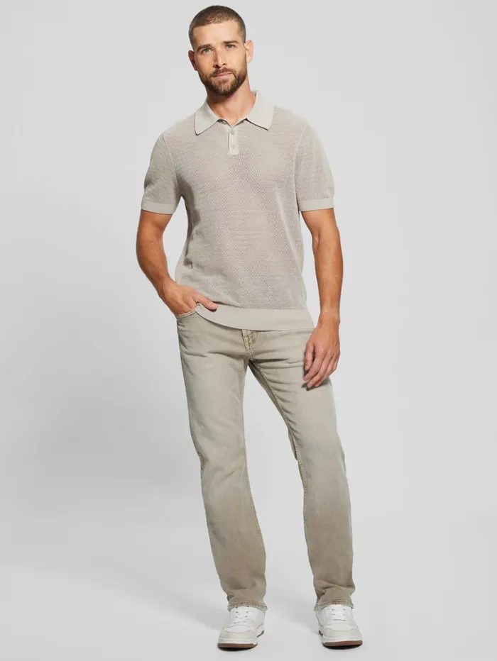 GUESS Shirts Eric Herringbone Polo Beige 8211 Men