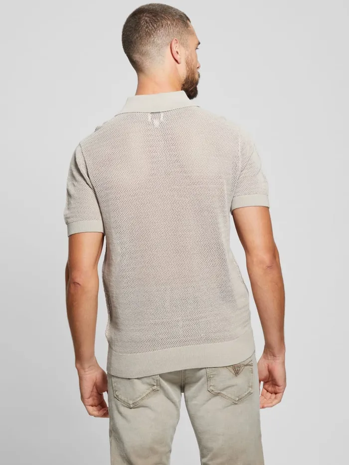 GUESS Shirts Eric Herringbone Polo Beige 8211 Men