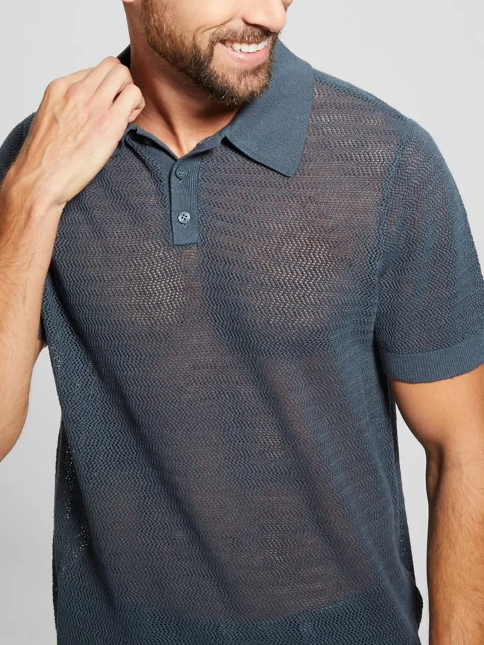 GUESS Shirts Eric Herringbone Polo Beige 8211 Men