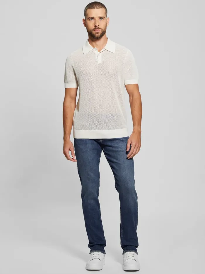 GUESS Shirts Eric Herringbone Polo Beige 8211 Men