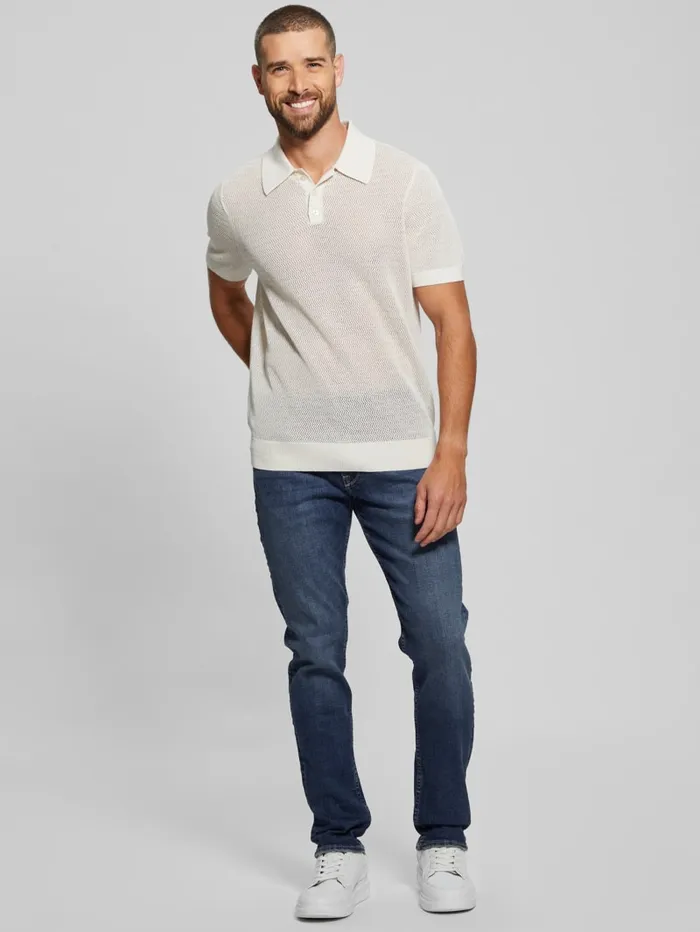 GUESS Shirts Eric Herringbone Polo Beige 8211 Men