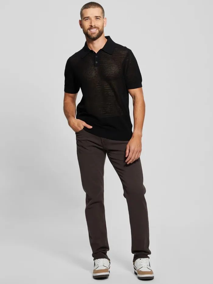GUESS Shirts Eric Herringbone Polo Beige 8211 Men