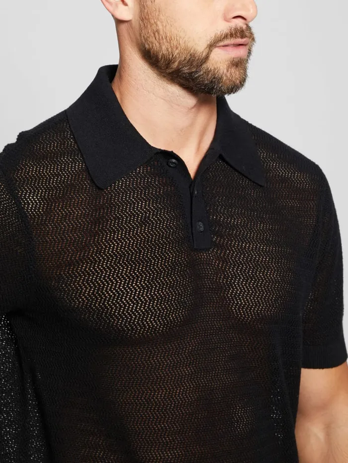 GUESS Shirts Eric Herringbone Polo Beige 8211 Men
