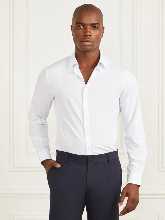 GUESS Shirts Jacob Notched Cuff Shirt White 8211 Men