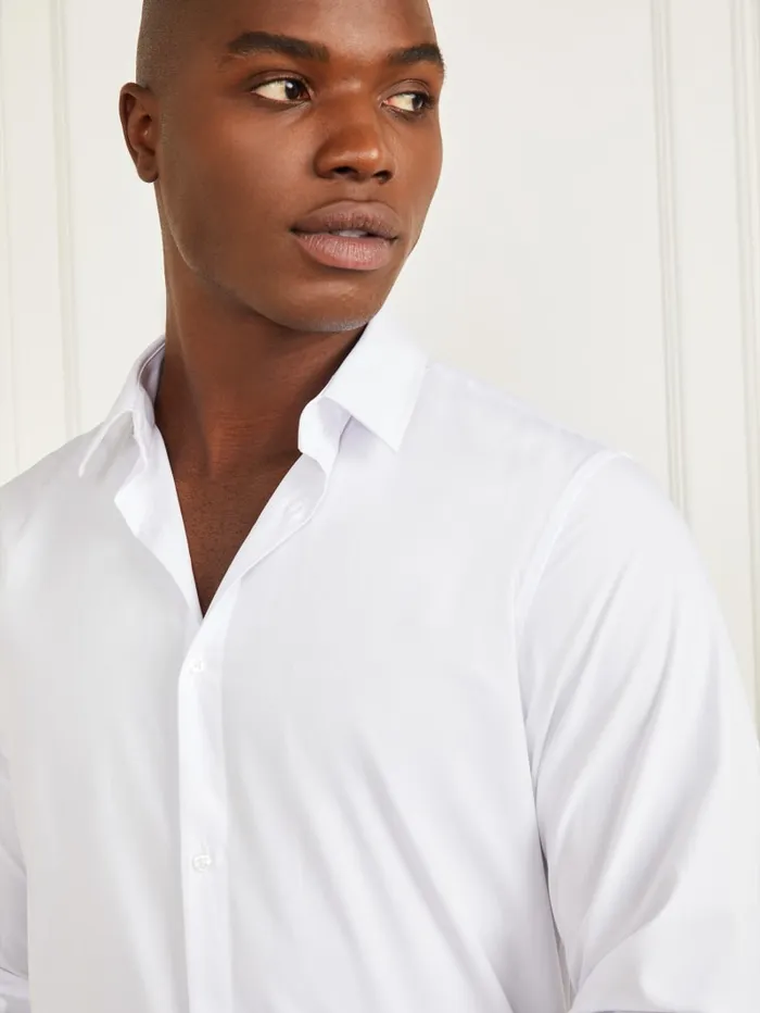 GUESS Shirts Jacob Notched Cuff Shirt White 8211 Men