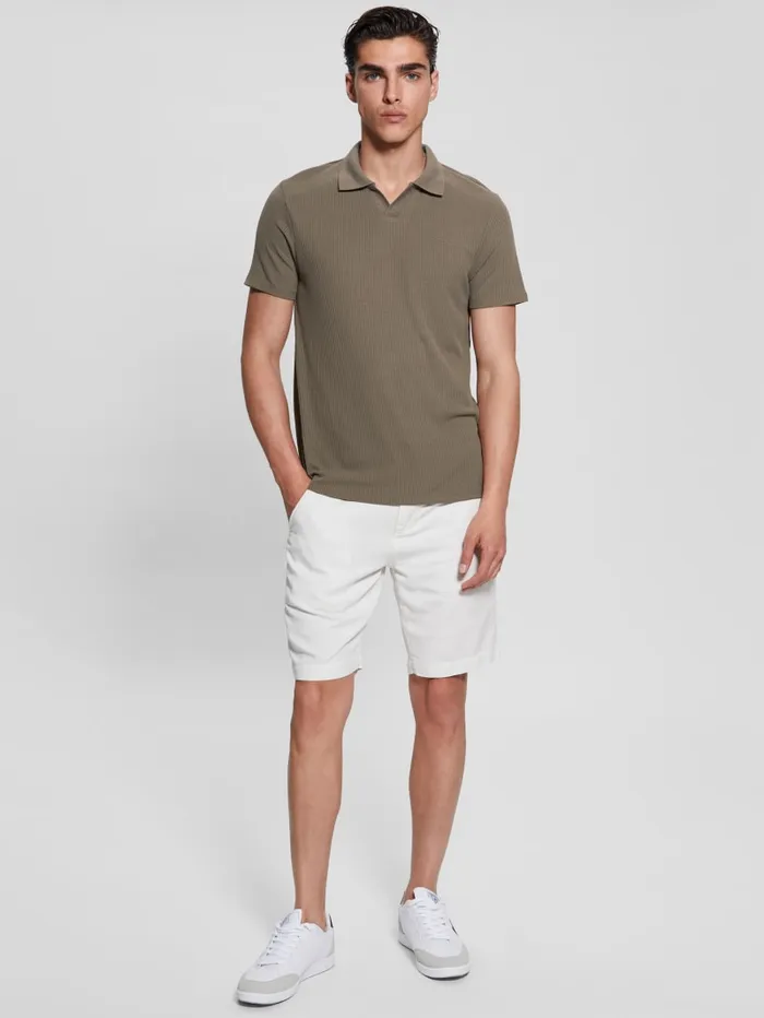 GUESS Shirts Ryker Rib Knit Polo Black 8211 Men