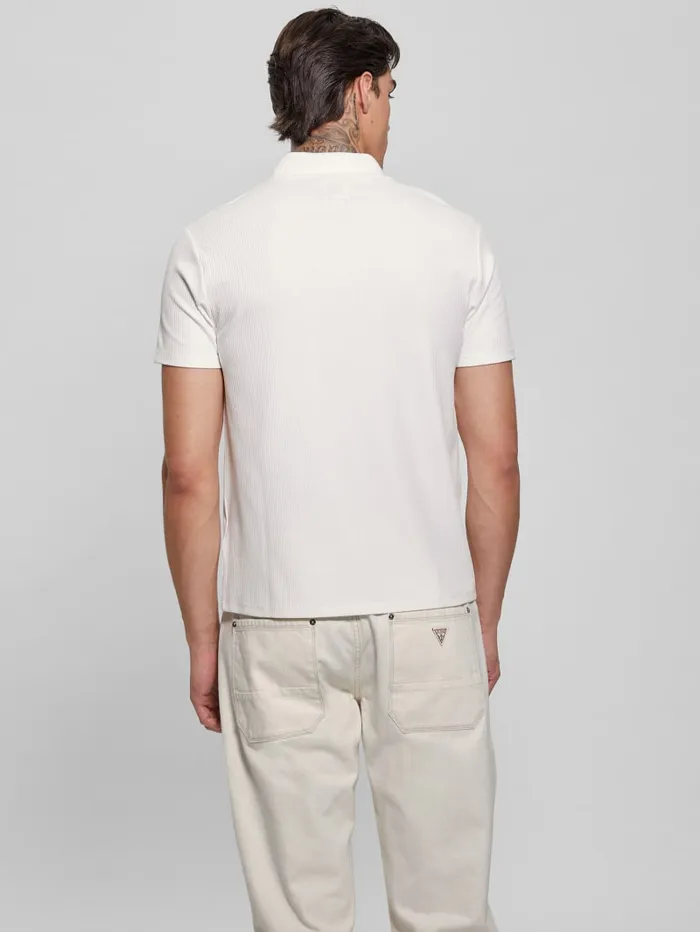 GUESS Shirts Ryker Rib Knit Polo Black 8211 Men