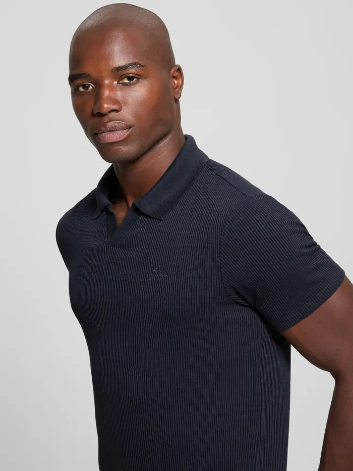 GUESS Shirts Ryker Rib Knit Polo Black 8211 Men
