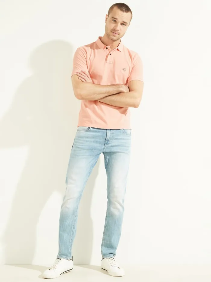 GUESS Shirts Washed Polo Grey 8211 Men