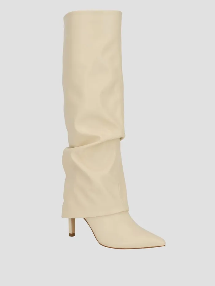 GUESS Shoes Natha FoldOver Boots White 8211 Women