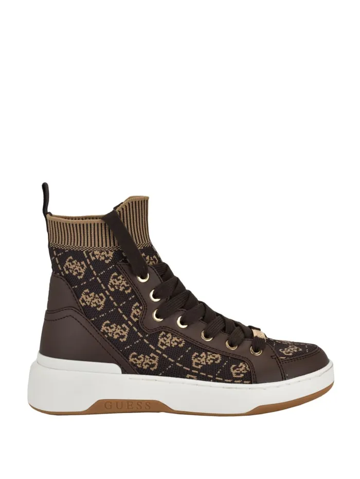GUESS Shoes Quattro G Knit High Top Sneakers Blackwhite 8211 Women