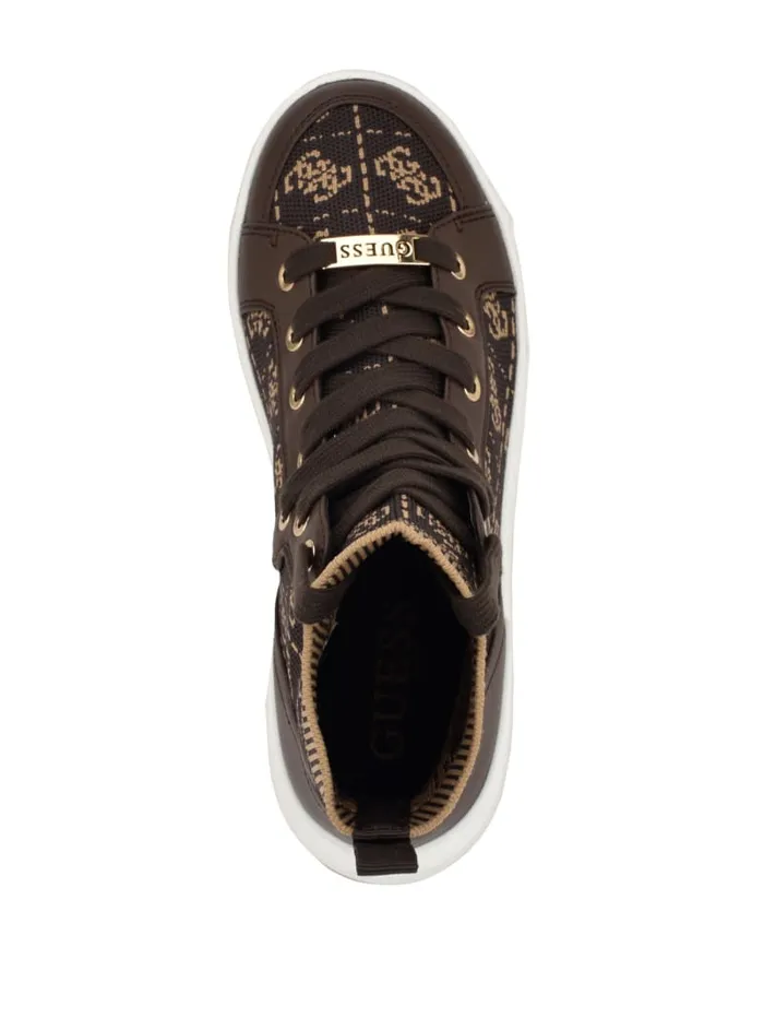 GUESS Shoes Quattro G Knit High Top Sneakers Blackwhite 8211 Women