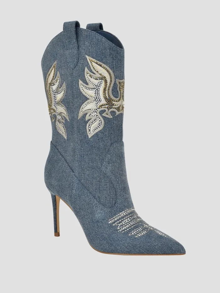 GUESS Shoes Rasima Blue Denim Booties Blue 8211 Women