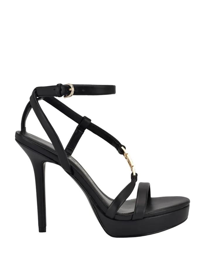 GUESS Shoes Rhinestone Chain Logo Platform Heels Gold 8211 Women