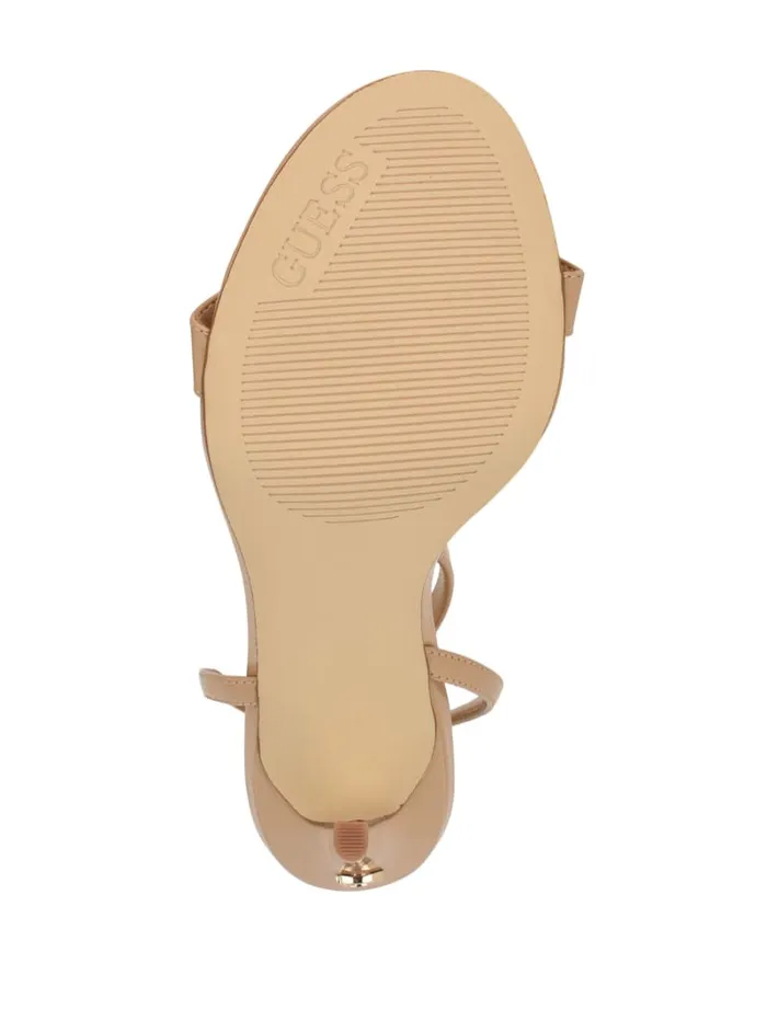 GUESS Shoes Tone Chain Strap Heels Beige 8211 Women