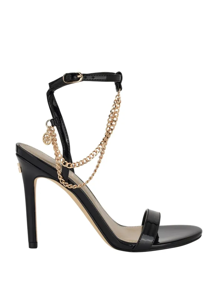 GUESS Shoes Tone Chain Strap Heels Beige 8211 Women