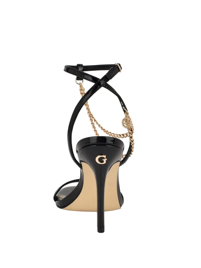GUESS Shoes Tone Chain Strap Heels Beige 8211 Women