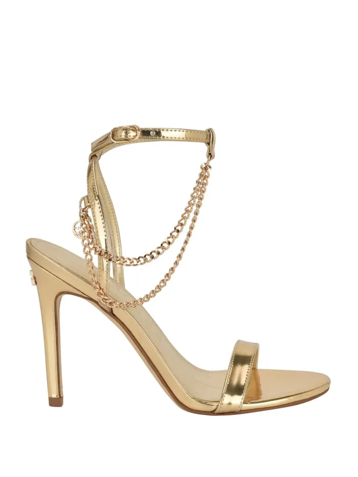 GUESS Shoes Tone Chain Strap Heels Beige 8211 Women