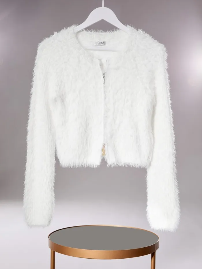 GUESS Sweaters and Knits Avery DualZip Cardigan White 8211 Women